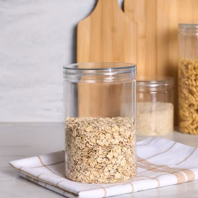 OHS White Transparent Solid Food Storage Jar, 2.4 l