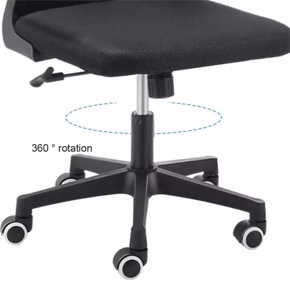 Nordara Ergonomic Black Fabric Swivel Office Chair with Headrest and Armrests – 4