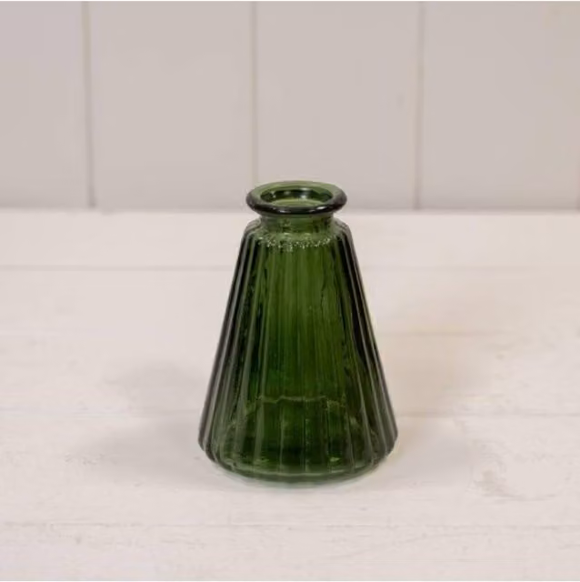 KDMD Emerald Green Ribbed Glass Bottle, 1.0 l