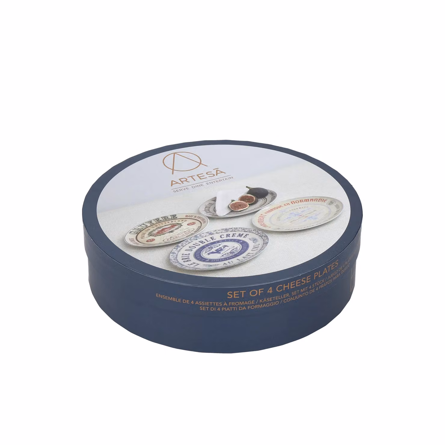 Creative Tops Gourmet Cheese Set of 4 Ceramic Plates in Blue and Multicolour – 2