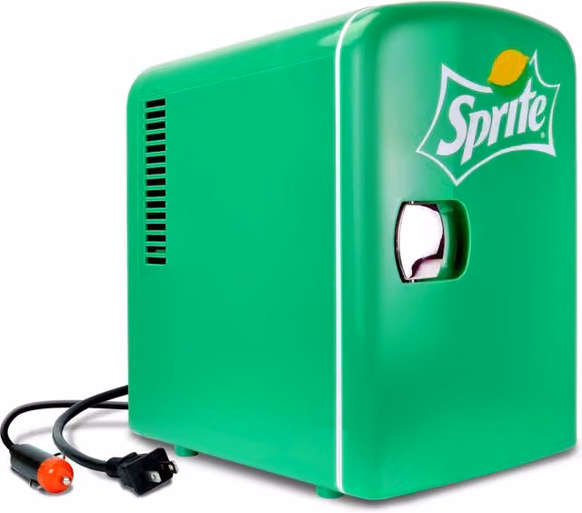 Koolatron Coca Cola Sprite Mini Fridge, 4L, Green and Grey