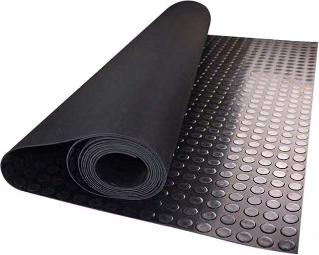 EONLION Black Anti-Slip Rubber Garage Flooring Sheeting Matting Rolls, W: 100 cm x L: 150 cm