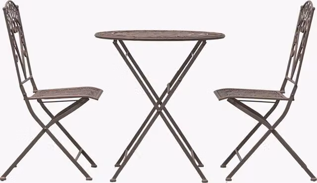 Perch & Parrow Bellini Outdoor Bistro Set in Black and Brown