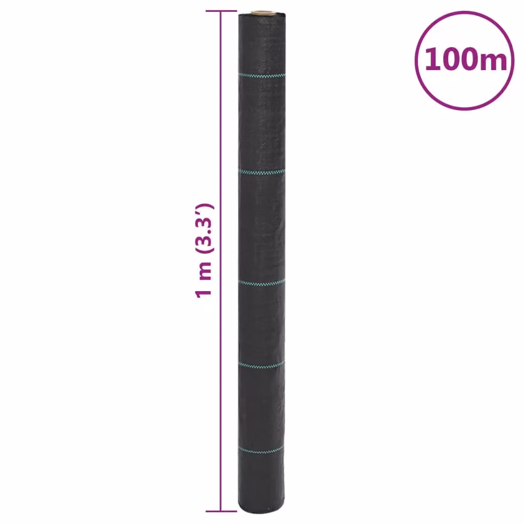 Berkfield Home Black Plastic Weed Membrane, 1 x 100 m – 4