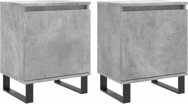 Berkfield Home Set of 2 Bedside Cabinets in Concrete Grey, W/D/H: 40 x 30 x 50 cm – 1