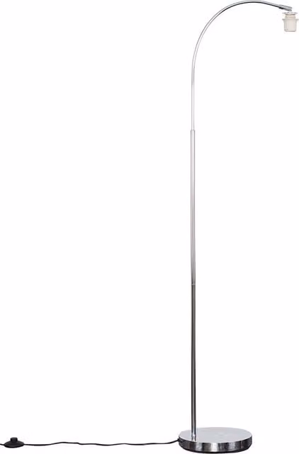 ValueLights Modern Designer Style Polished Chrome Curved Arc Floor Lamp Base in Silver