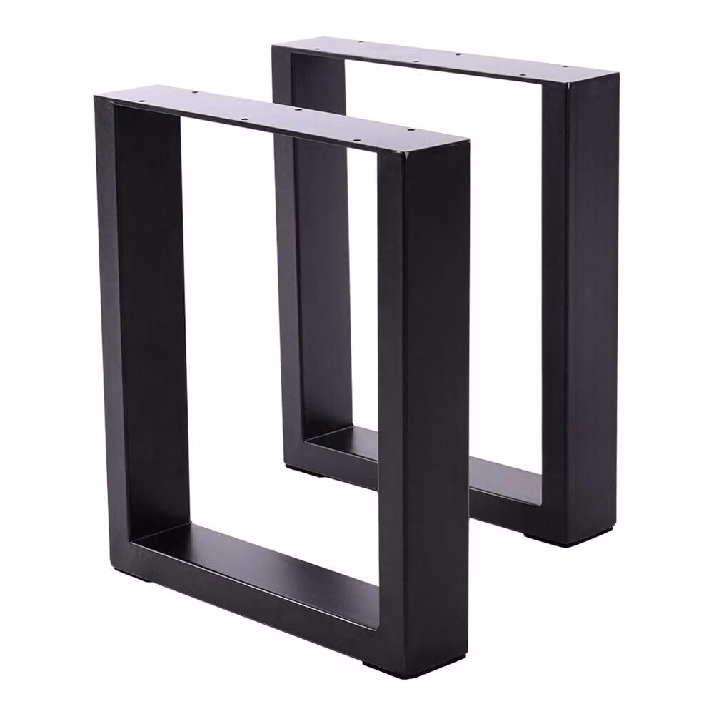 FLAVORA Heavy Duty Square Metal Table Legs, 2 Pack, Black, W/D/H: 7 x 35 x 40 cm – 2