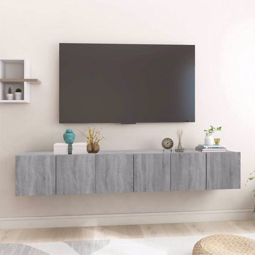 Berkfield Home Grey Sonoma Hanging TV Cabinet, 3 Piece Set, W/D/H: 60 x 30 x 30 cm – 2