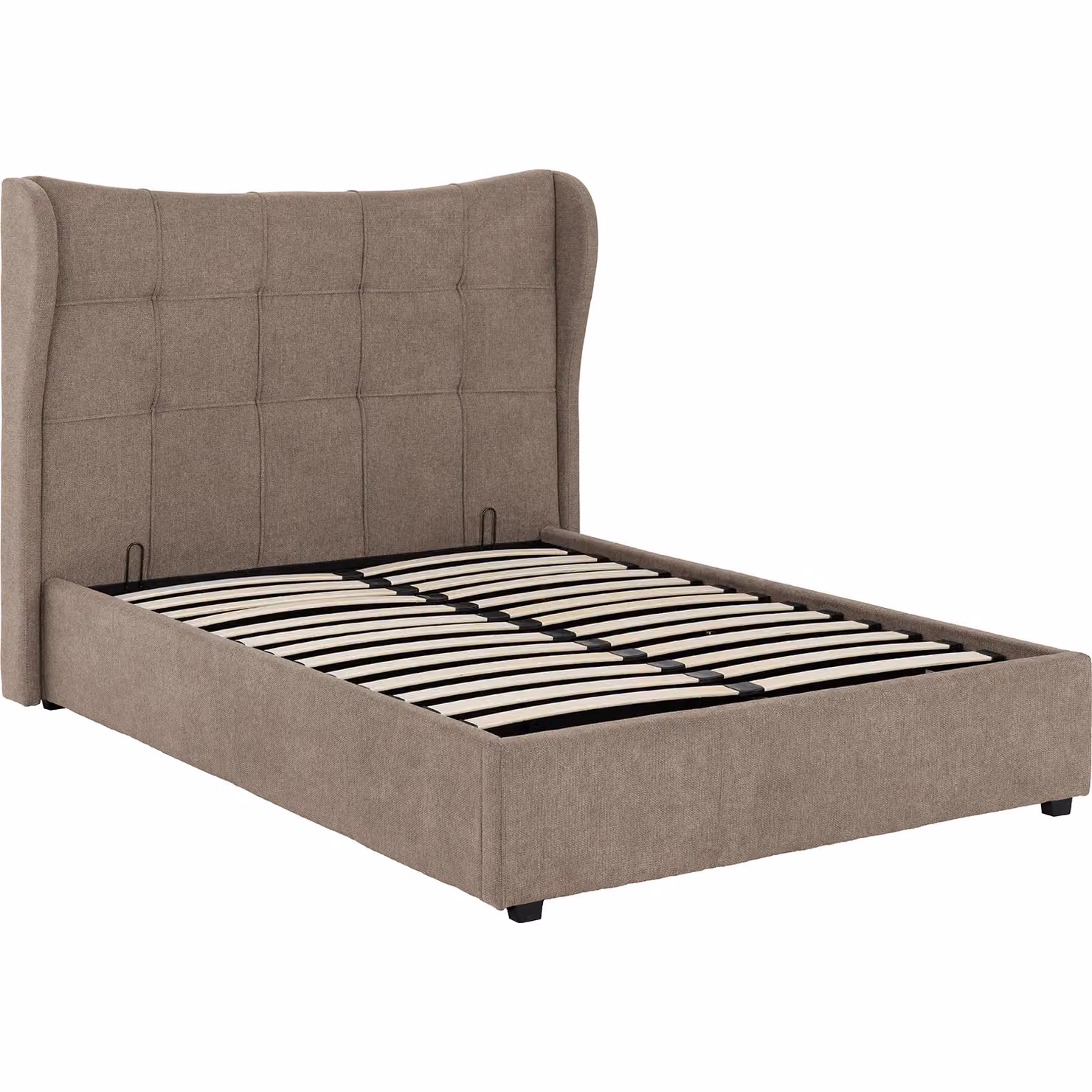 Seconique Verona Double Ottoman Bed in Brown with Upholstered Fabric Frame – 2