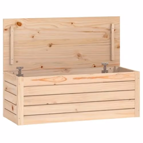 vidaXL Rustic Solid Pine Wood Storage Box, Natural Brown, W/D/H: 89 x 36.5 x 33 cm