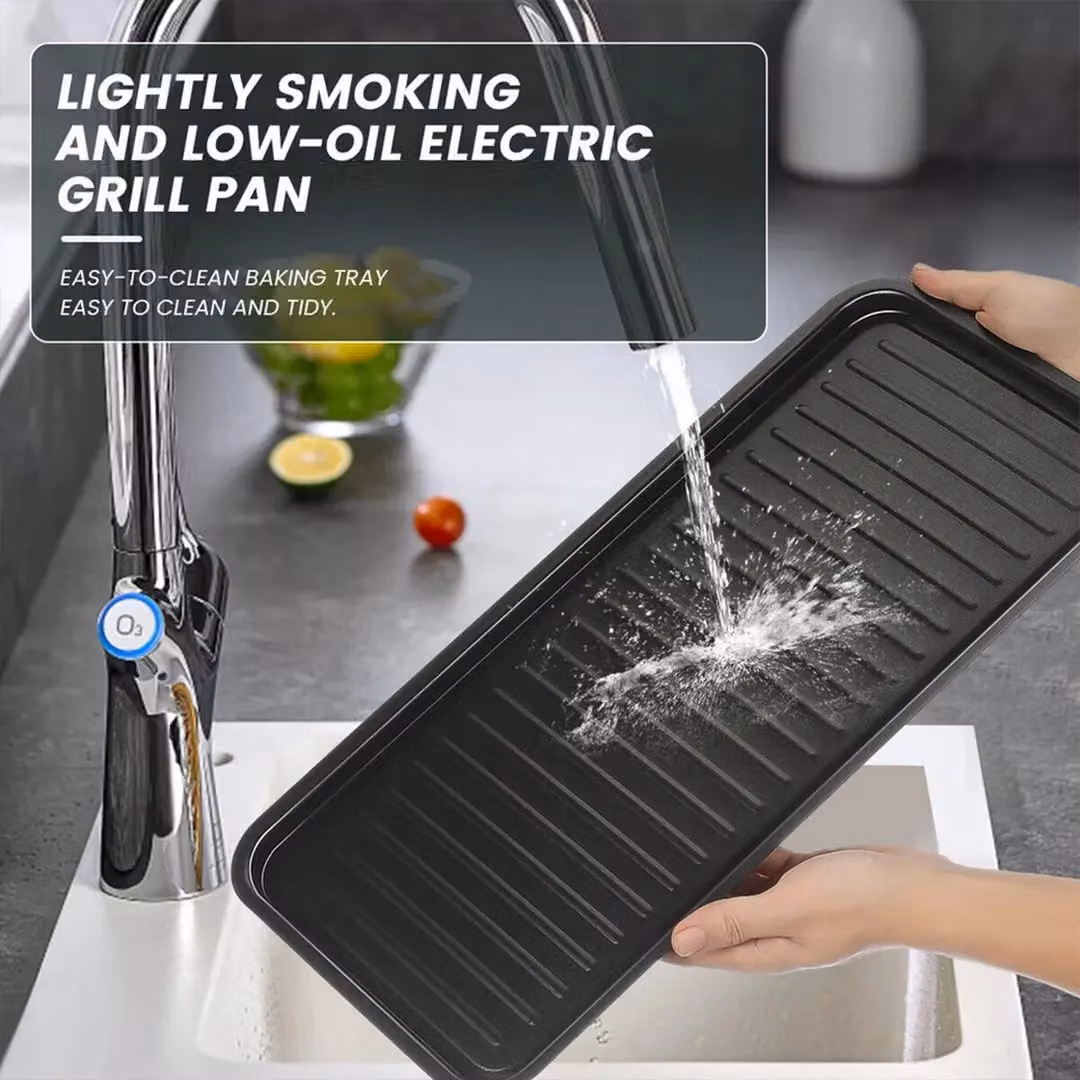 SPETLEK 1500W Smokeless Indoor Barbecue Griddle with Non-Stick Coating and Adjustable Thermostat, Green – 4