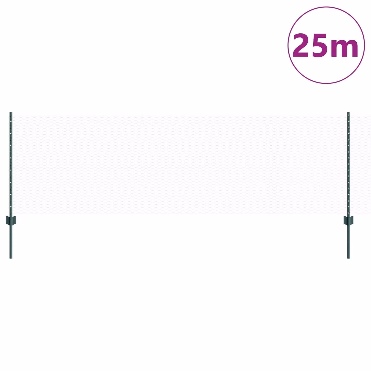 Berkfield Home Green Galvanised Steel U-Channel Fence Posts, 11 Pieces, Height: 80 cm – 1