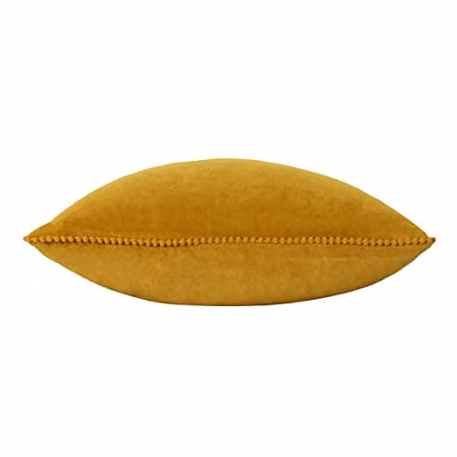 Furn Cosmo Yellow Velvet Square Cushion with Polyester Filling, W/D/H: 45 x 45 x 45 cm
