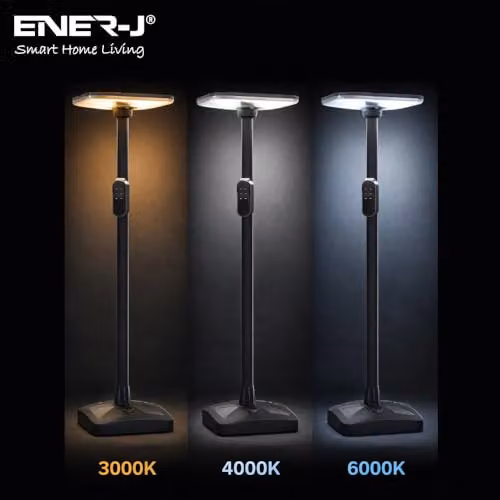 ENER-J 240W Solar LED Garden Bollard Light with PIR Motion Sensor, 25W Panel, 24Ah Battery, CCT Switchable and Remote Control, White – 4