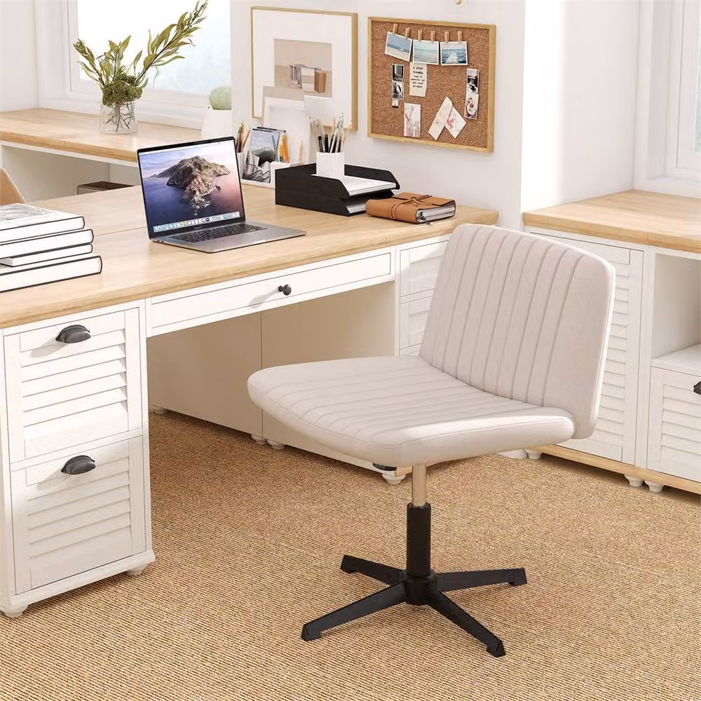 Kelvenix Beige Fabric Modern Home Office Task Chair with 360 Degree Swivel and Weight Adjustment – 2