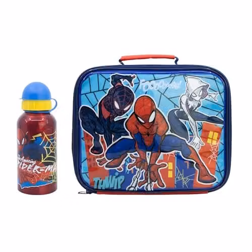 Spider-Man Insulated Lunch Bag and 400ml Aluminium Bottle Set in Multicolour – 1