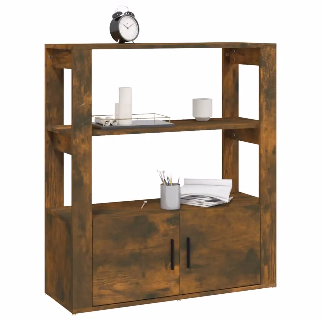 Berkfield Home Smoked Oak Sideboard in Brown, W/D/H: 80 x 30 x 90 cm – 3