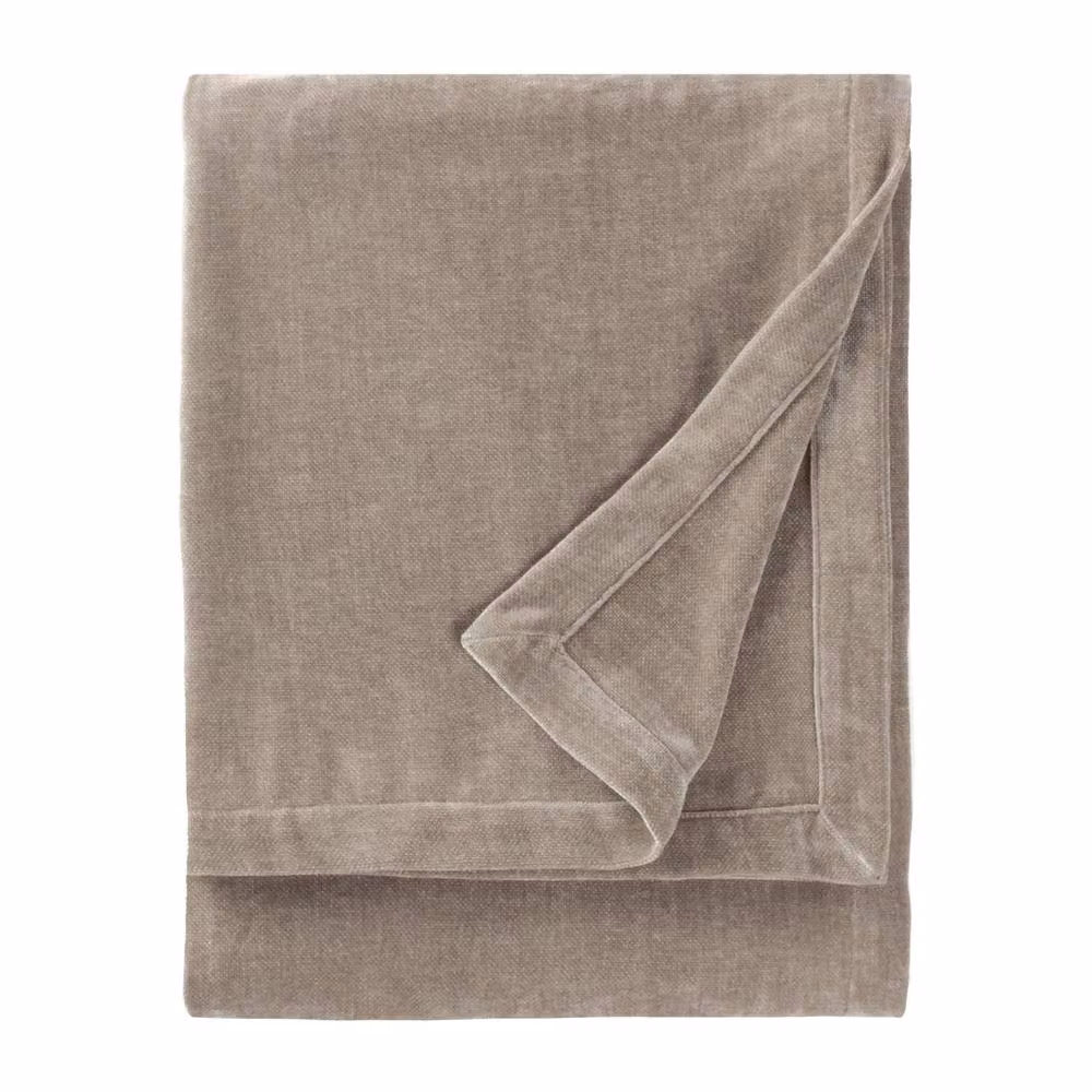 Yard Heavy Chenille Velvet Throw in Beige, W: 130 cm, L: 180 cm – 2
