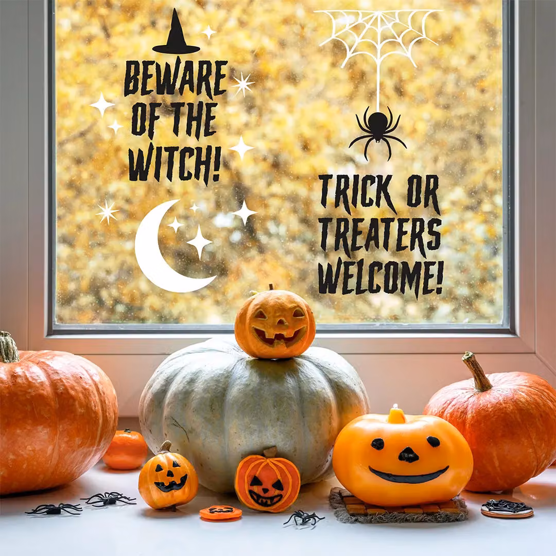 Club Green Trick Or Treat Halloween Window Clings, Pack of 4, Multicolour – 2
