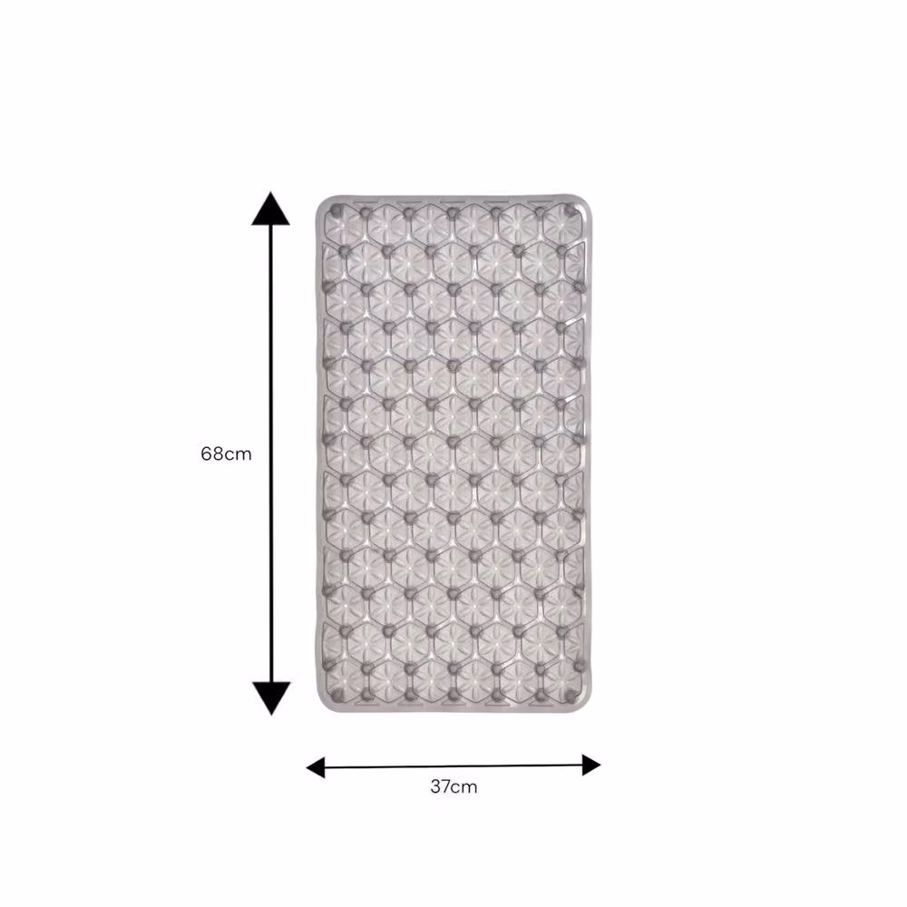 Showerdrape Laguna Anti Slip PVC Bath Mat Set of 2, Grey, W: 68 cm, D: 37 cm – 3