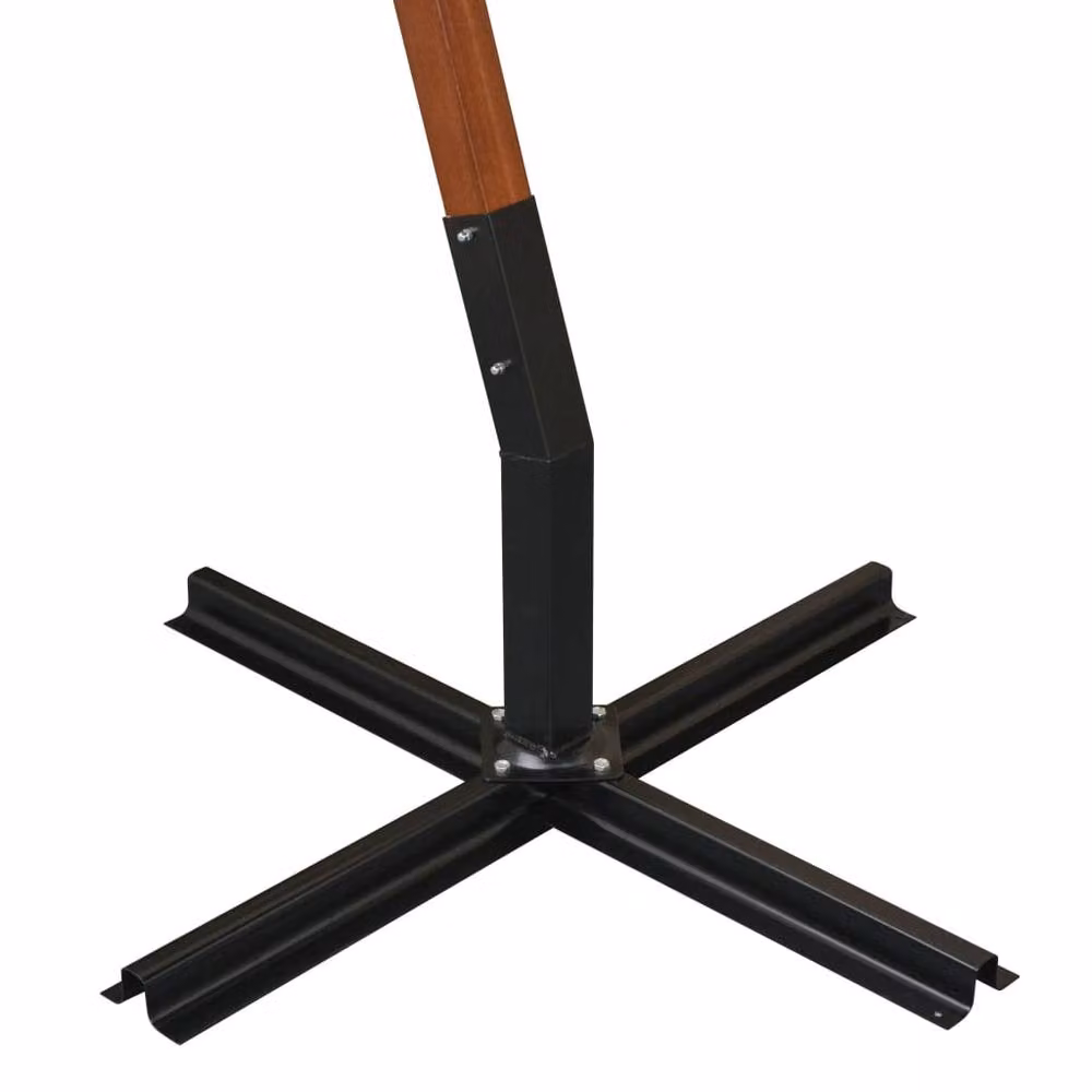 Berkfield Home Anthracite Cantilever Hanging Parasol with Black Pole and Solid Fir Wood, W: 350 cm, D: 350 cm, H: 290 cm – 4