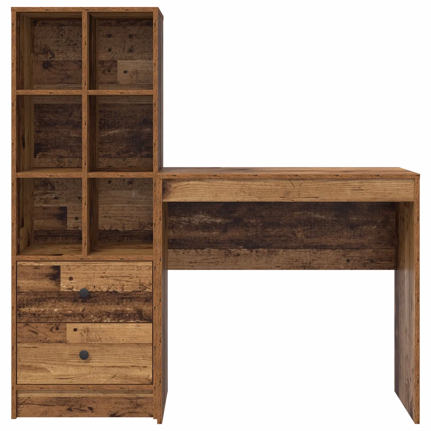 Berkfield Rustic Brown Writing Desk with Storage in Engineered Wood – 3