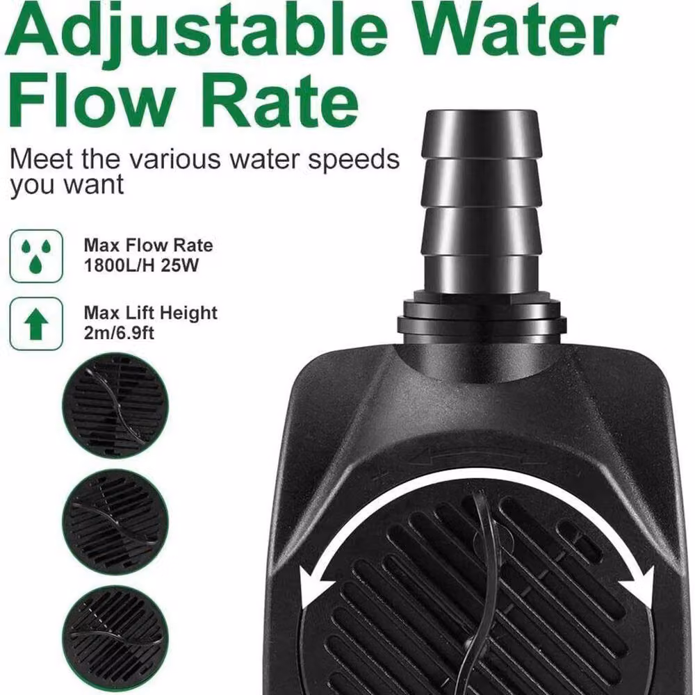 FLAVORA 800L/H LED Fountain Water Pump in Black – 4