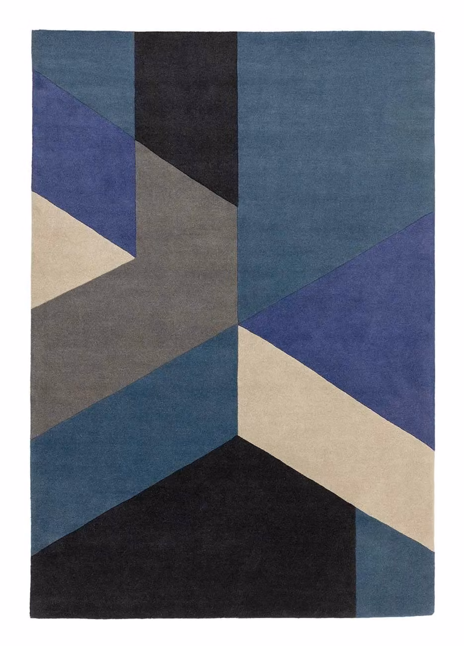 The Rug Shop UK Petrol Teal Geometric Abstract Modern Rug, W: 200 cm, D: 290 cm – 6