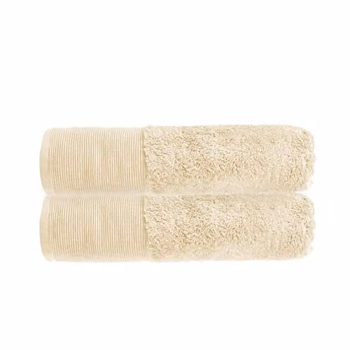 Allure Bath Fashions Pack of 2 Bamboo Cotton Terry Bath Towels, Sand, W: 70 cm, L: 125 cm – 3