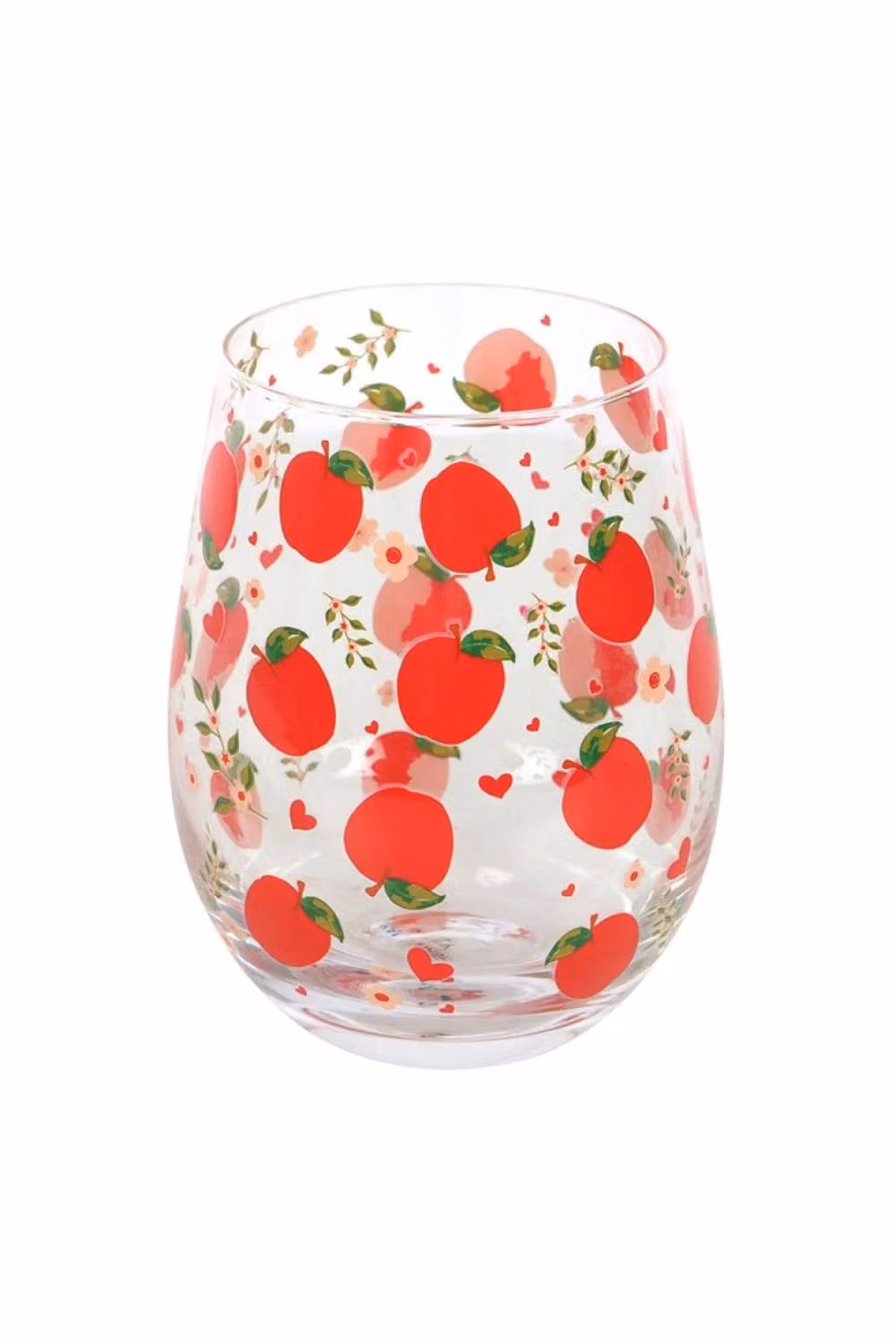KDMD Apple Print Stemless Glass Tumbler, 350ml, Clear – 2