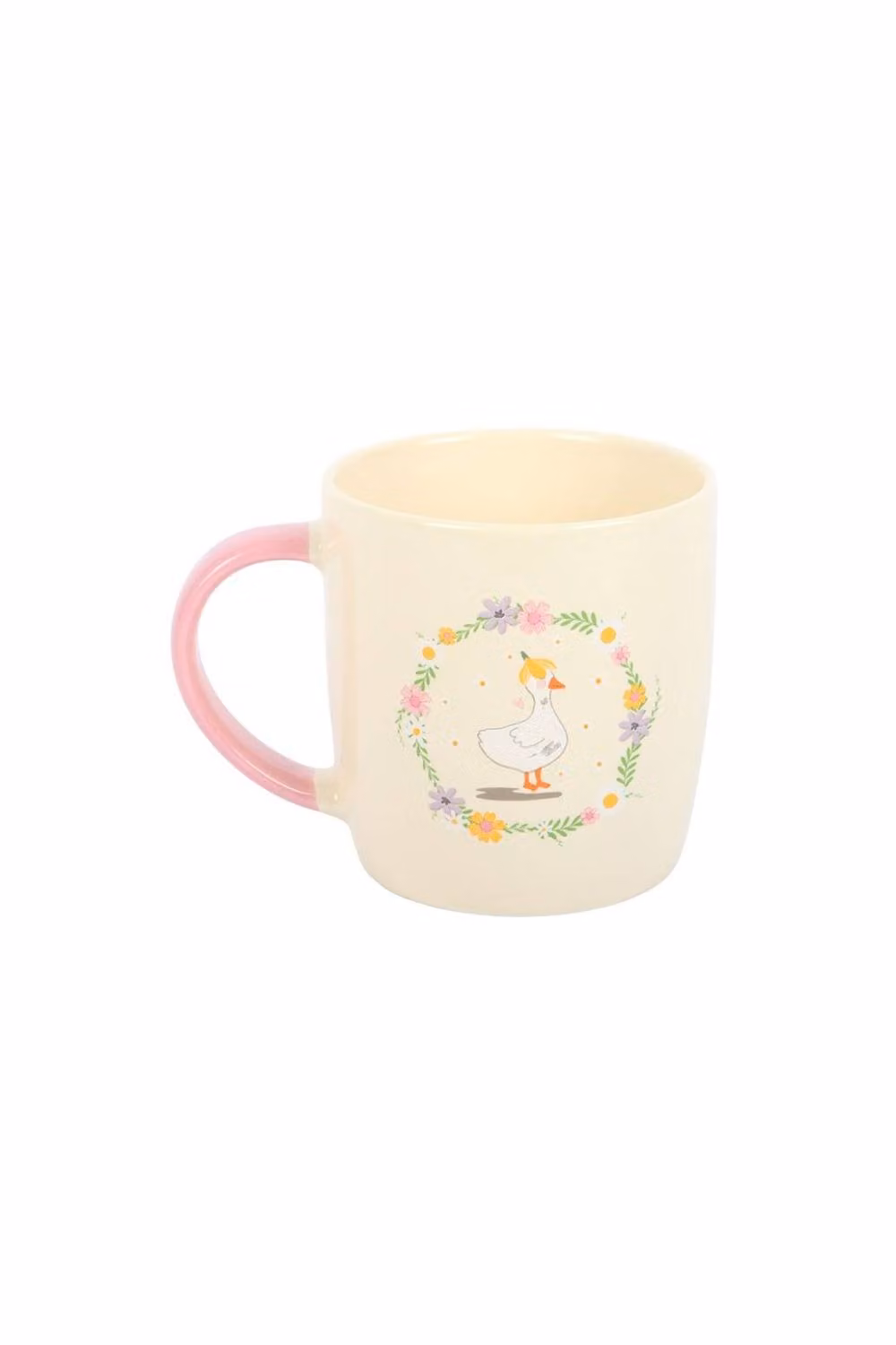 KDMD Floral Duck Mug, White, 320ml – 2