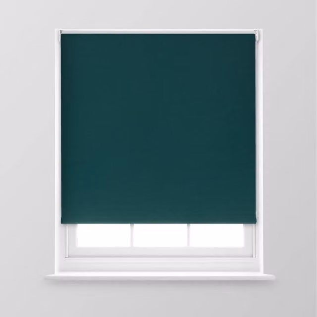 A.Unique Home Premium Trimmable Thermal Blackout Roller Window Blind, Dark Green, W: 60 cm, H: 170 cm