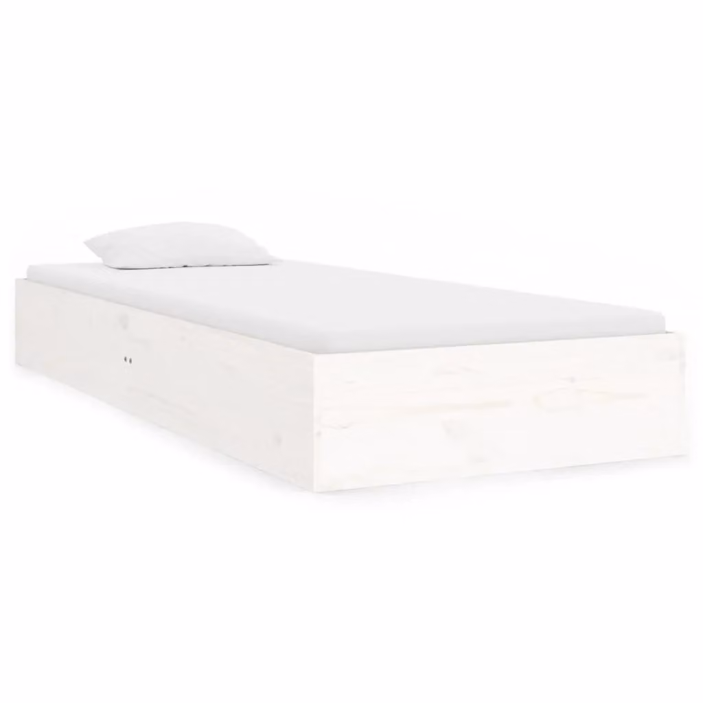 Berkfield Home Single Bed Frame in White Solid Pine Wood, W/D/H: 90 x 190 cm – 2