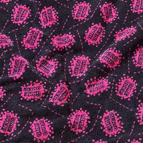 Just Essentials Reversible Geometric Plush Fleece Blanket in Black and Pink, Small – 3