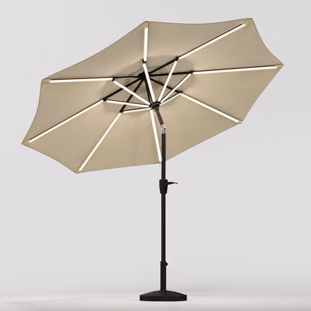 Lifeideas Solar LED Tubes Parasol with Base Style A in Beige