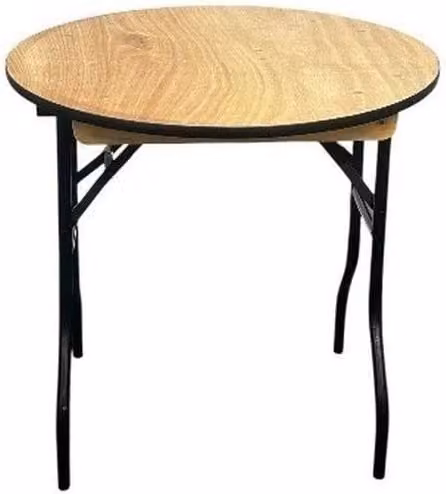 FORGEVIO Round Folding Wooden Table in Brown for Two Adults, Diameter: 60 cm