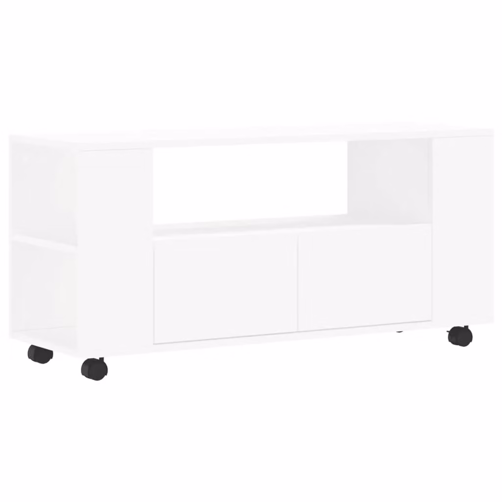Berkfield Home Modern White TV Cabinet in Matt Engineered Wood W/D/H: 102 x 34.5 x 43 cm – 2