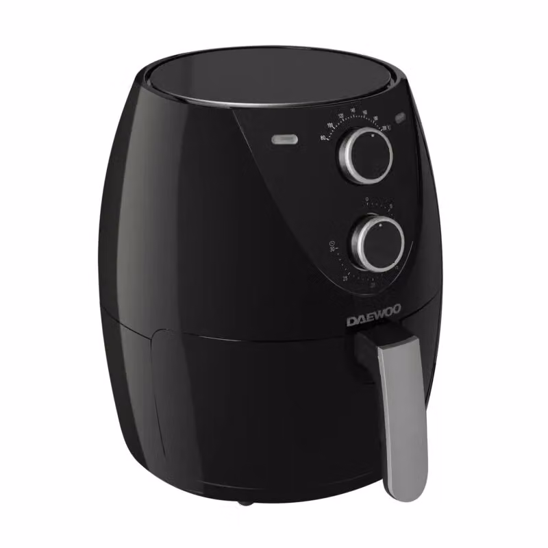 Daewoo 4L Compact Air Fryer in Black with 200°C Temperature Control and Timer – 4