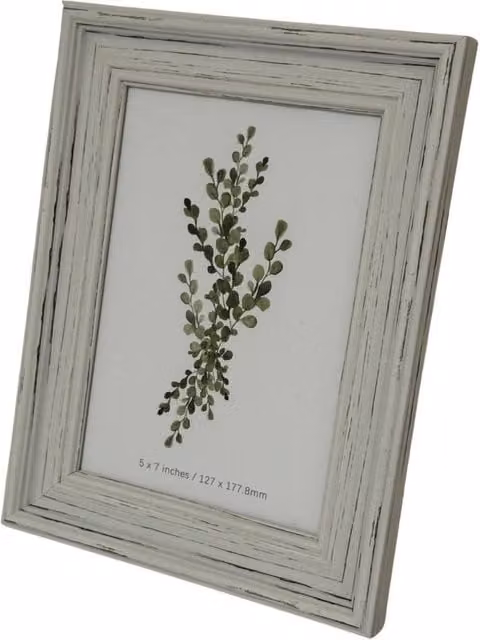 KDMD Alba Single Rectangular Tabletop Photo Frame in White, 5x7 inch – 1