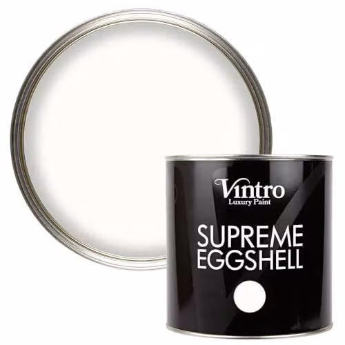 Vintro Water Based Satin Gloss Eggshell Paint for Interior and Exterior Walls, Wood and Trim, White/Grey, 2.5 l