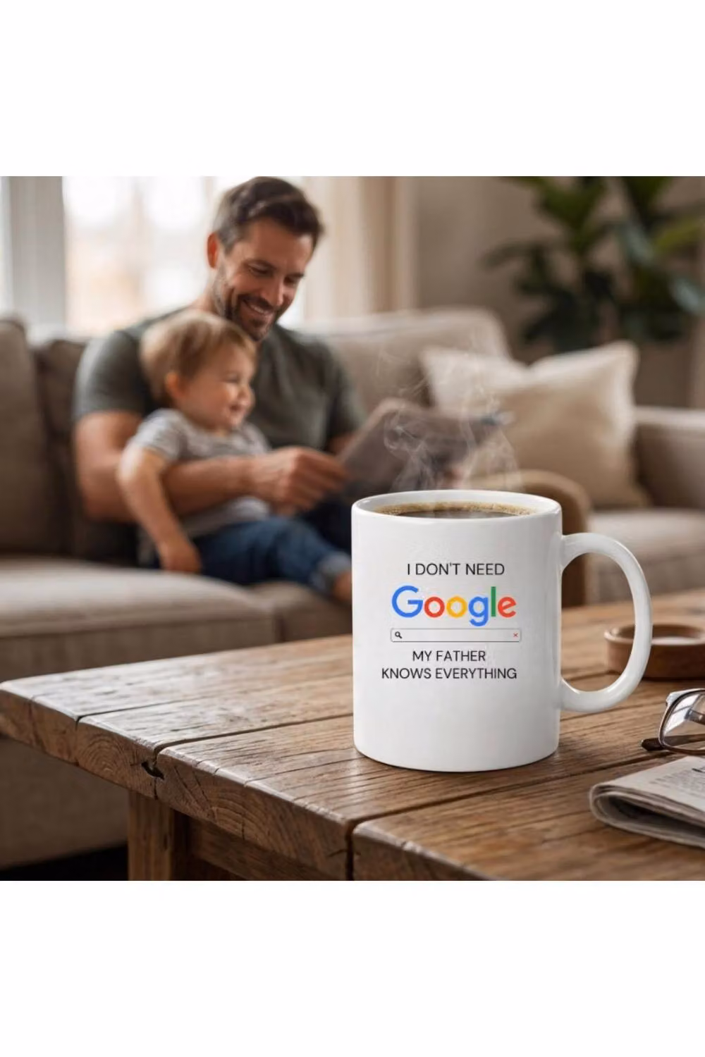 Dyzi Dad Knows Everything Ceramic Mug in White – 2
