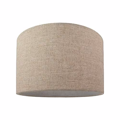 Happy Homewares Beige Fabric Cylinder Drum Lamp Shade with Reducer Ring, Diameter: 30 cm – 1