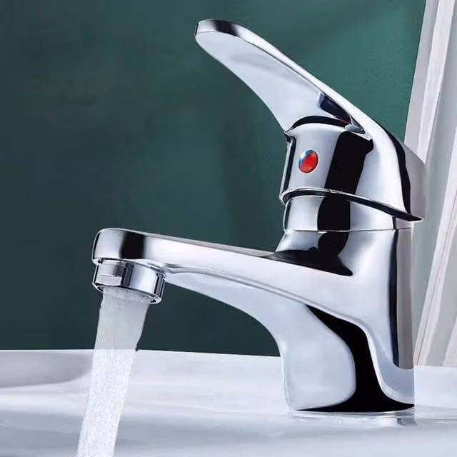 Ventryn Chrome Cloakroom Basin Mixer Tap Mono with Pop-Up Waste and Fixings in Metallic Silver – 1