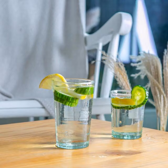 Nicola Spring MA Transparent Green Glass Tumbler Set of 12