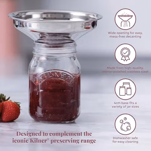 Kilner Stainless Steel Easy Fill Funnel in Silver – 3