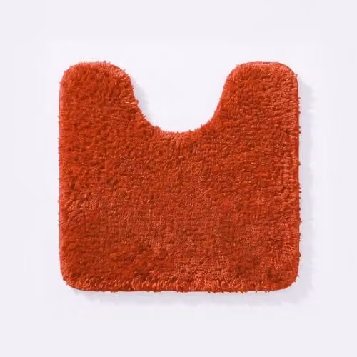 Allure Bath Fashions Luxury Microfibre Pedestal Toilet Mat, Non-Slip, Terracotta, W/D/H: 50 x 50 x 0.1 cm