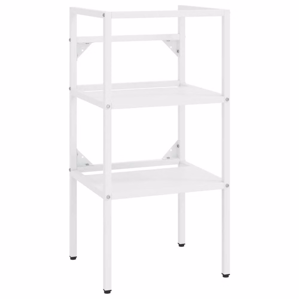 Berkfield Home White Metal Bathroom Washbasin Frame, W: 40 cm, D: 38 cm, H: 83 cm