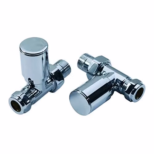 Kartell Straight Radiator Valves in Chrome