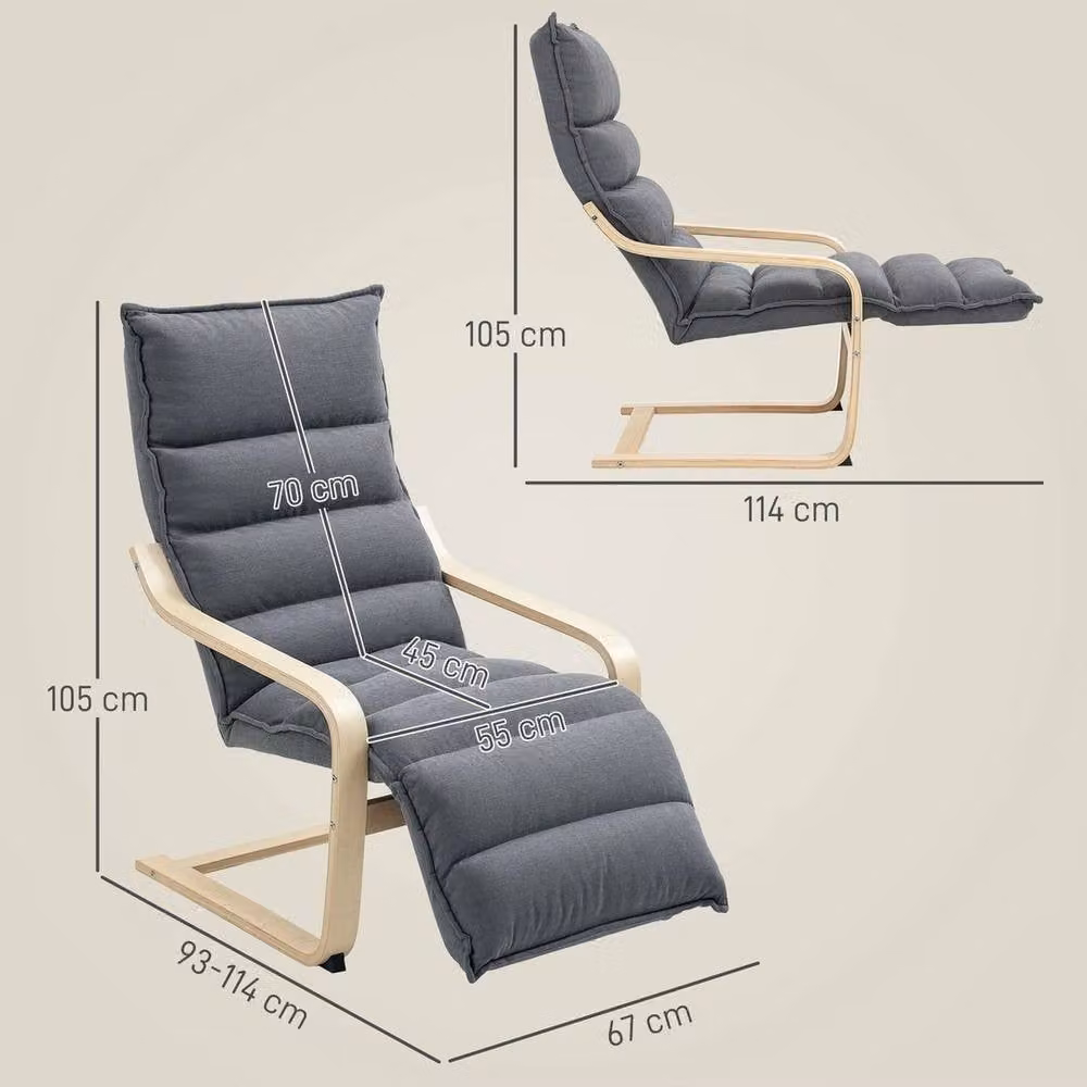 PAWNORA Grey Velvet and Birch Wood Scandinavian Lounge Chair for your Living Room – 2