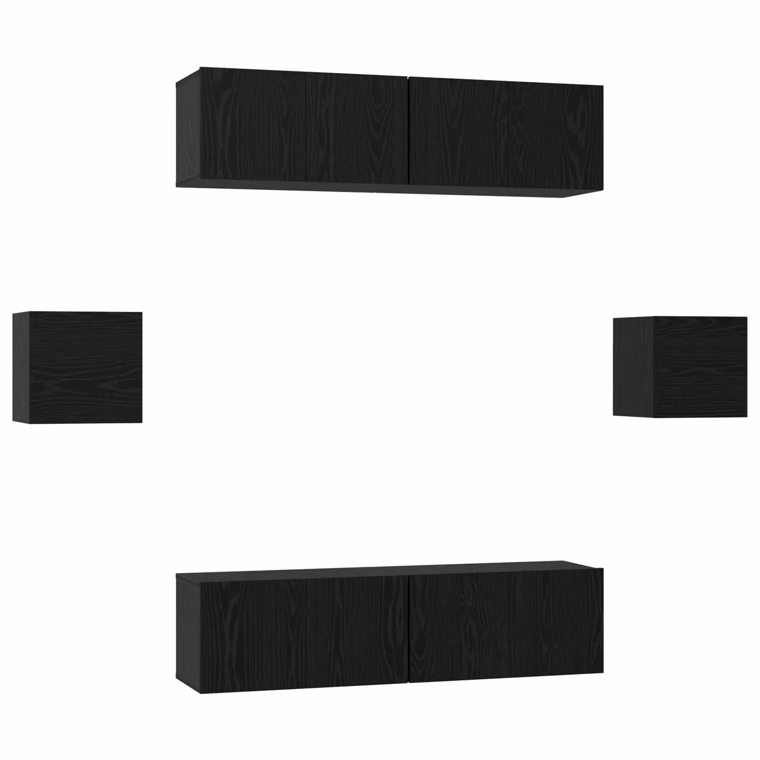 Berkfield Home 6-Piece Modern Wall-Mounted TV Cabinet Set in Black Oak, W/D/H: 60 x 30 x 30 cm – 2